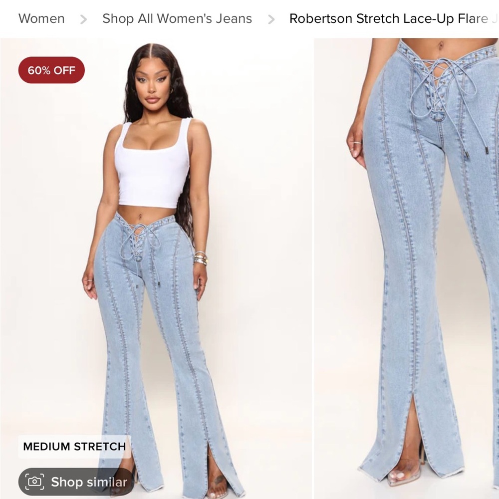 Fashion Nova Light Blue Flare Jeans